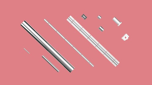 Hardened steel shafts and ballbushings Hardened steel shafts and ballbushings