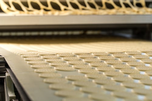 Conveyor belt with crackers